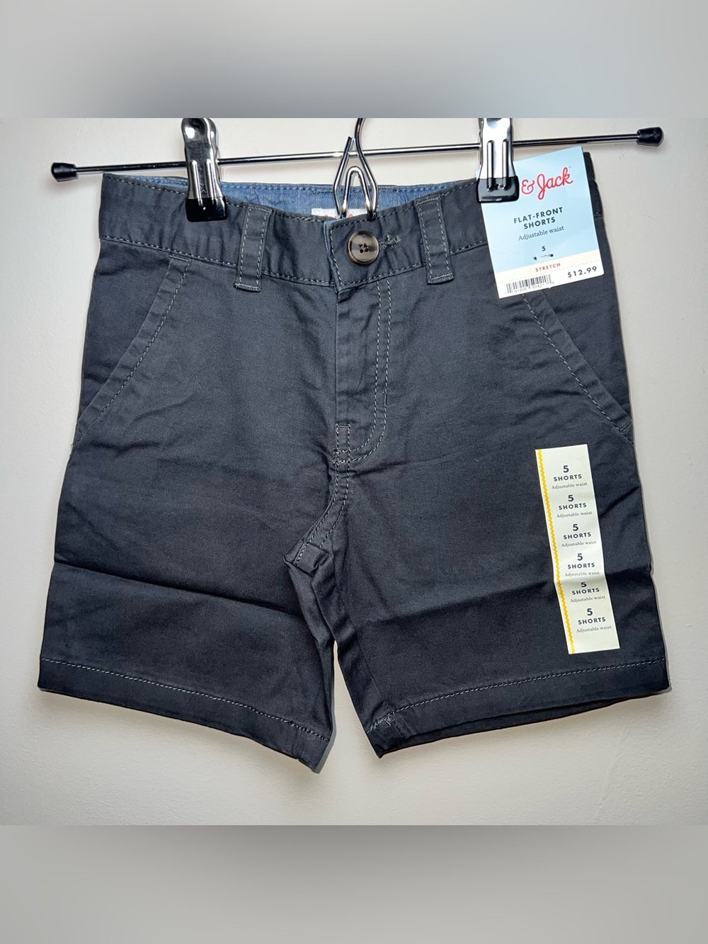 Cat + Jack Flat-Front Boys' Shorts - Charcoal